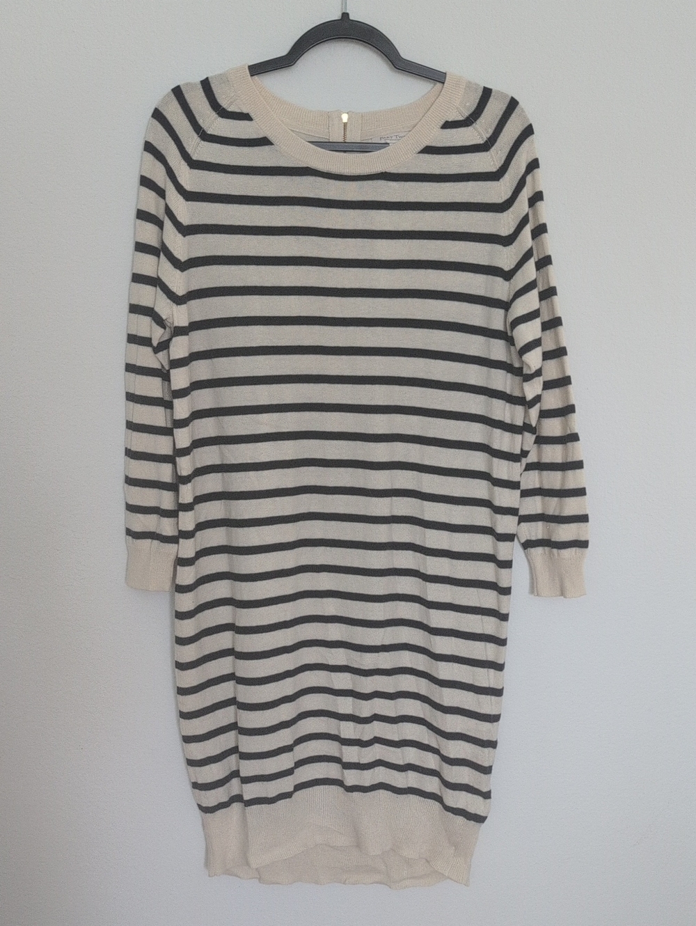 Part Two Women's Striped Knit Sweater Dress in Cream and Black